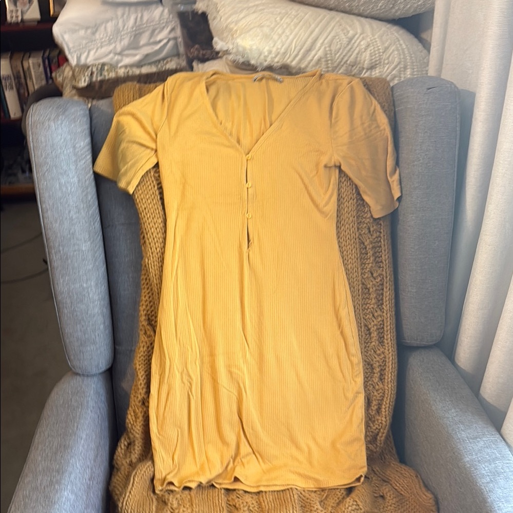 Abercrombie & Fitch Mustard Ribbed Dress